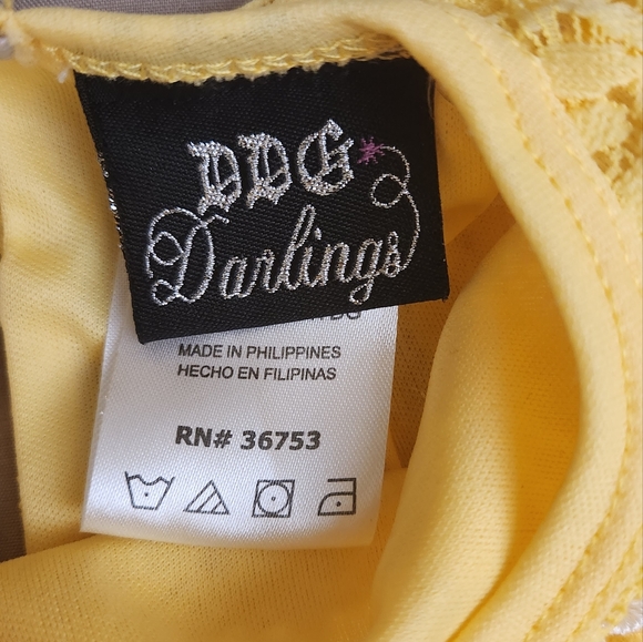 Yellow Lace Daisy Baby Dress - Picture 3 of 4